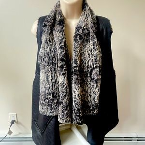 Vegan Leather Vest lined with soft warm material size S